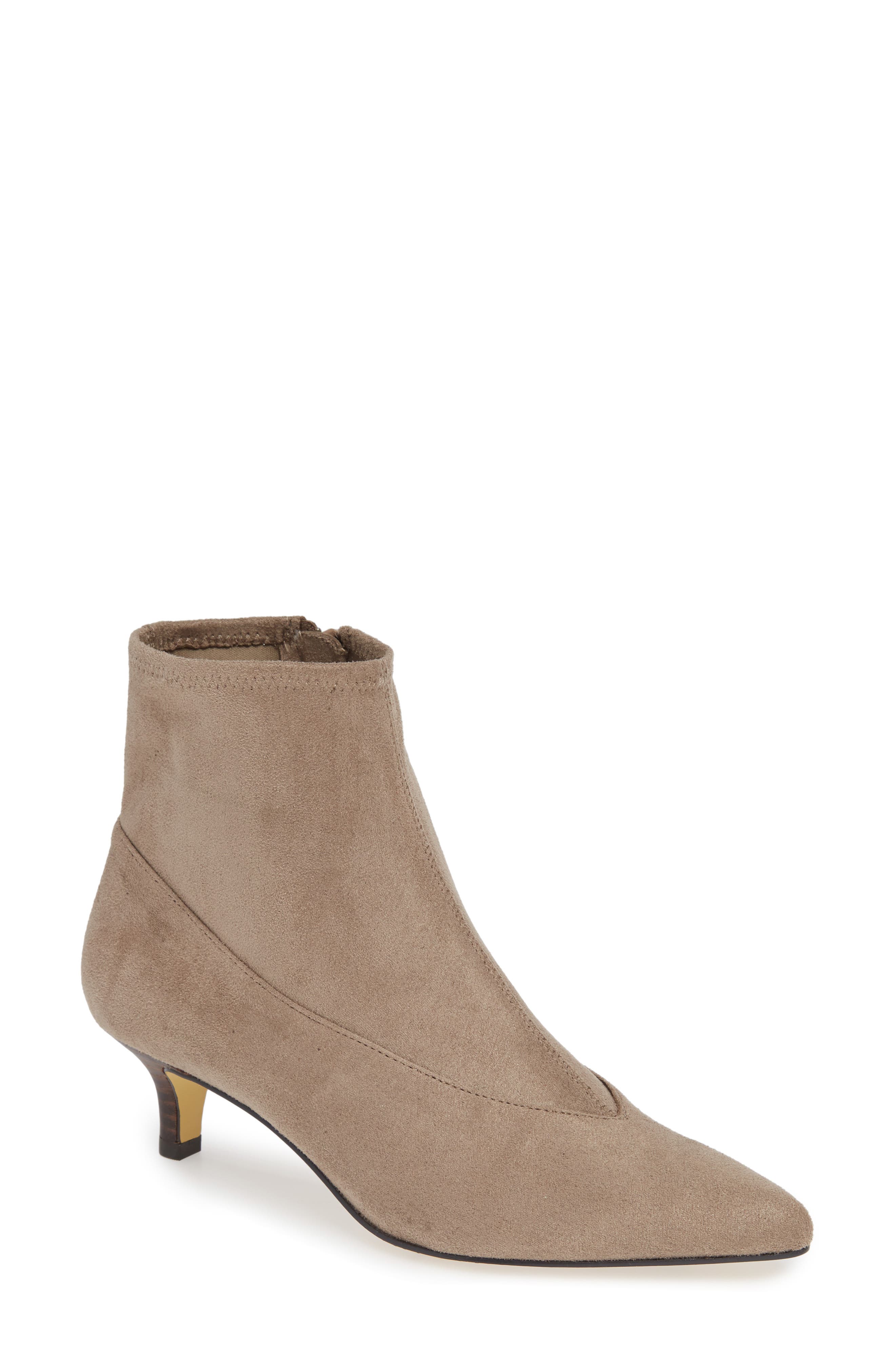 Stephanie II Stretch Bootie, Main, color, STONE FAUX SUEDE