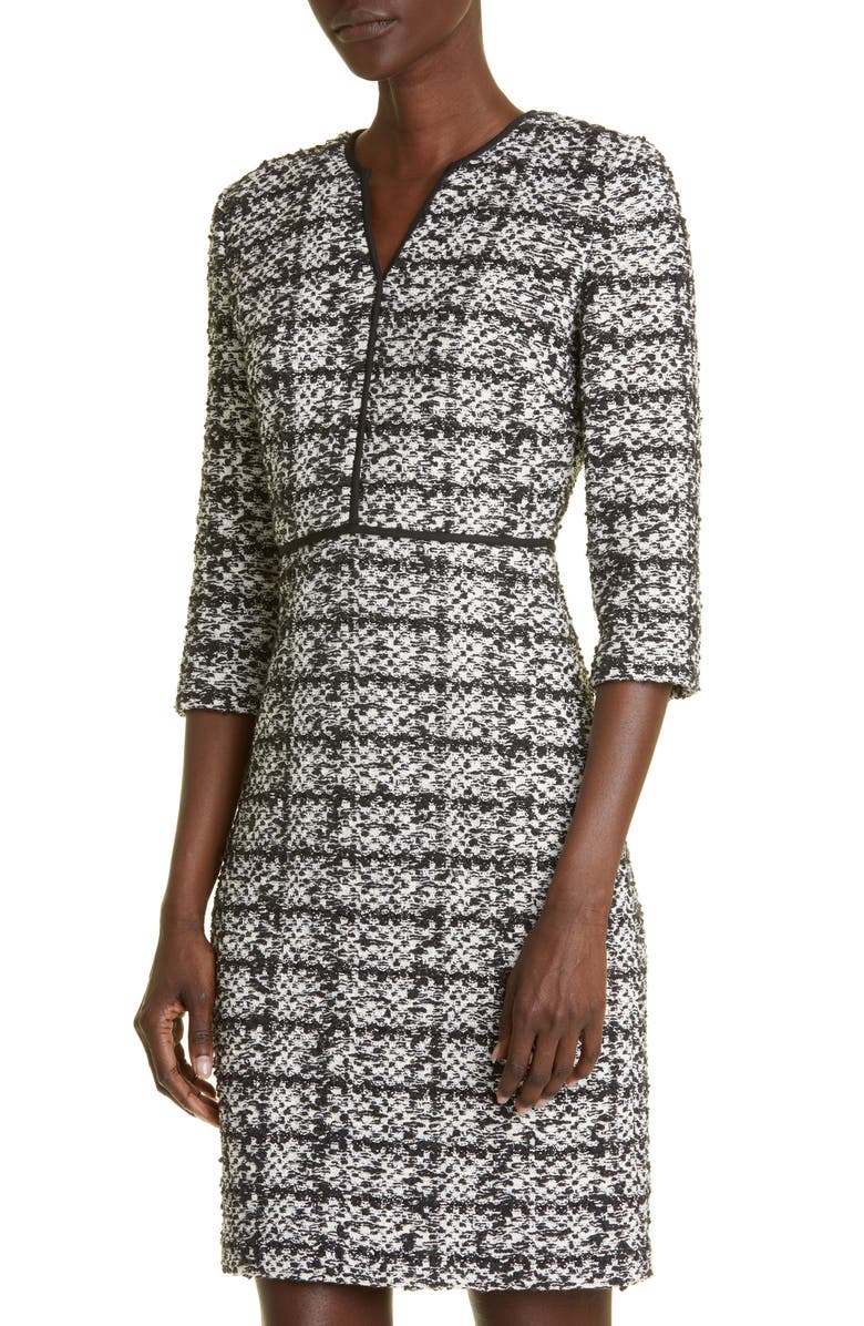 ST. JOHN Jared Bouclé Tweed Sheath Dress, Alternate, color, 