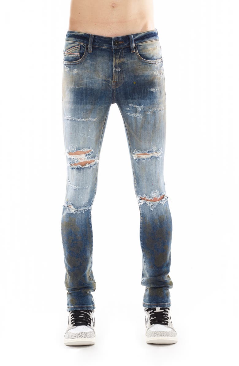 Cult of Individuality Punk Ripped Super Skinny Jeans, Main, color, Lark