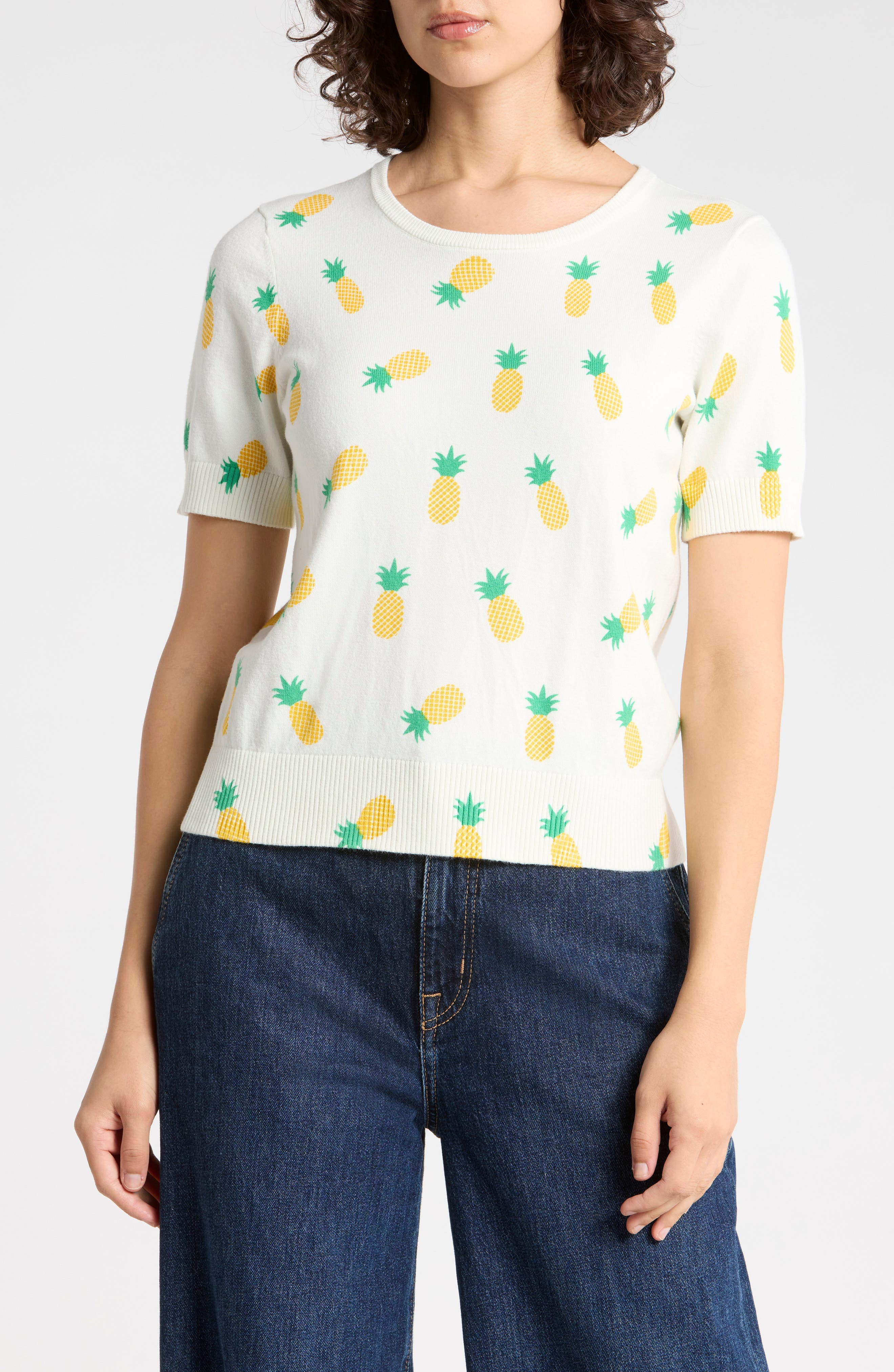 Pineapple Short Sleeve Sweater