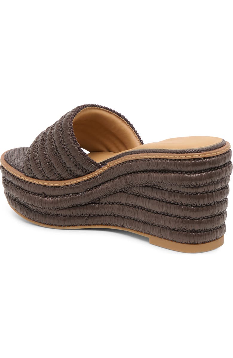 Dolce Vita Throne Platform Wedge Sandal, Alternate, color, Chocolate Woven Raffia