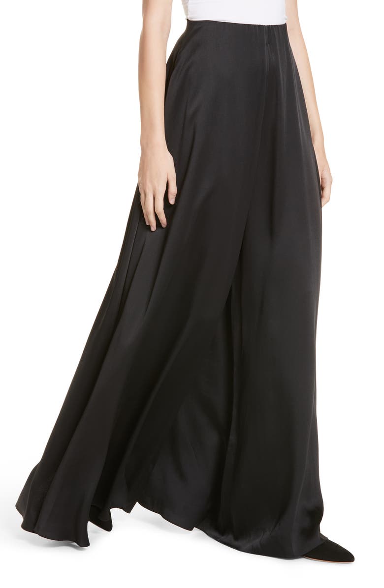 Rosetta Getty Crepe Back Satin Palazzo Pants, Alternate, color,
