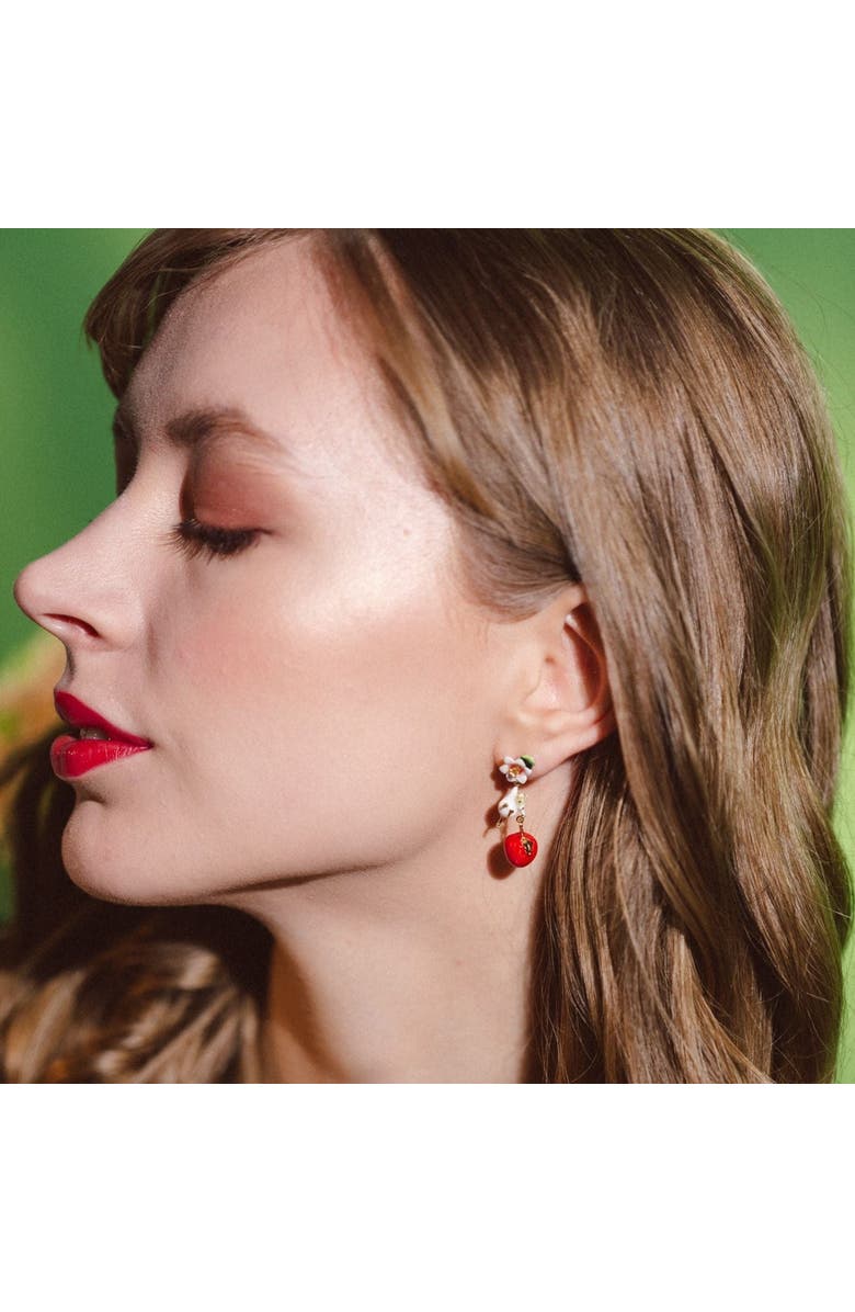 Bill Skinner Studio Apple Blossom & Mouse Drop Earrings, Alternate, color, Apple Blossom