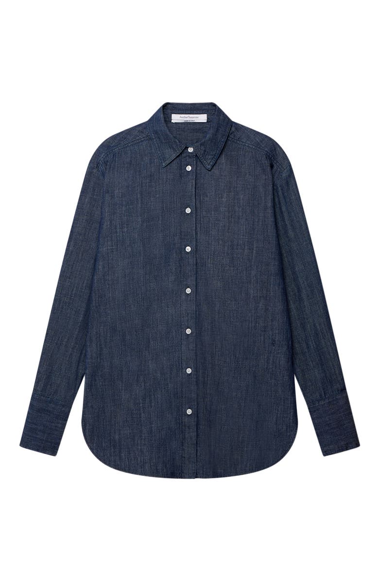 Another Tomorrow Chambray Shirt, Alternate, color, Dark Blue