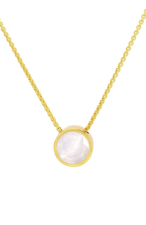 Midi Signature Stone Pendant Necklace