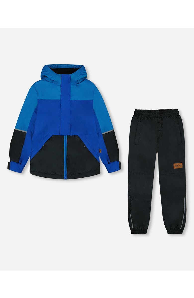 Deux par Deux Boy's Two-Piece Mid-Season Outerwear Set Royal Blue And Black, Main, color,