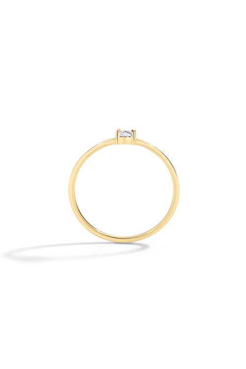 Mint & Lily Dainty Baguette Diamond Stacking Ring In Gold