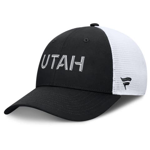Men's Fanatics Black/White Utah Mammoth Authentic Pro Rink Lockup Adjustable Trucker Hat
