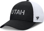 FANATICS Men's Fanatics Black/White Utah Mammoth Authentic Pro Rink Lockup Adjustable Trucker Hat