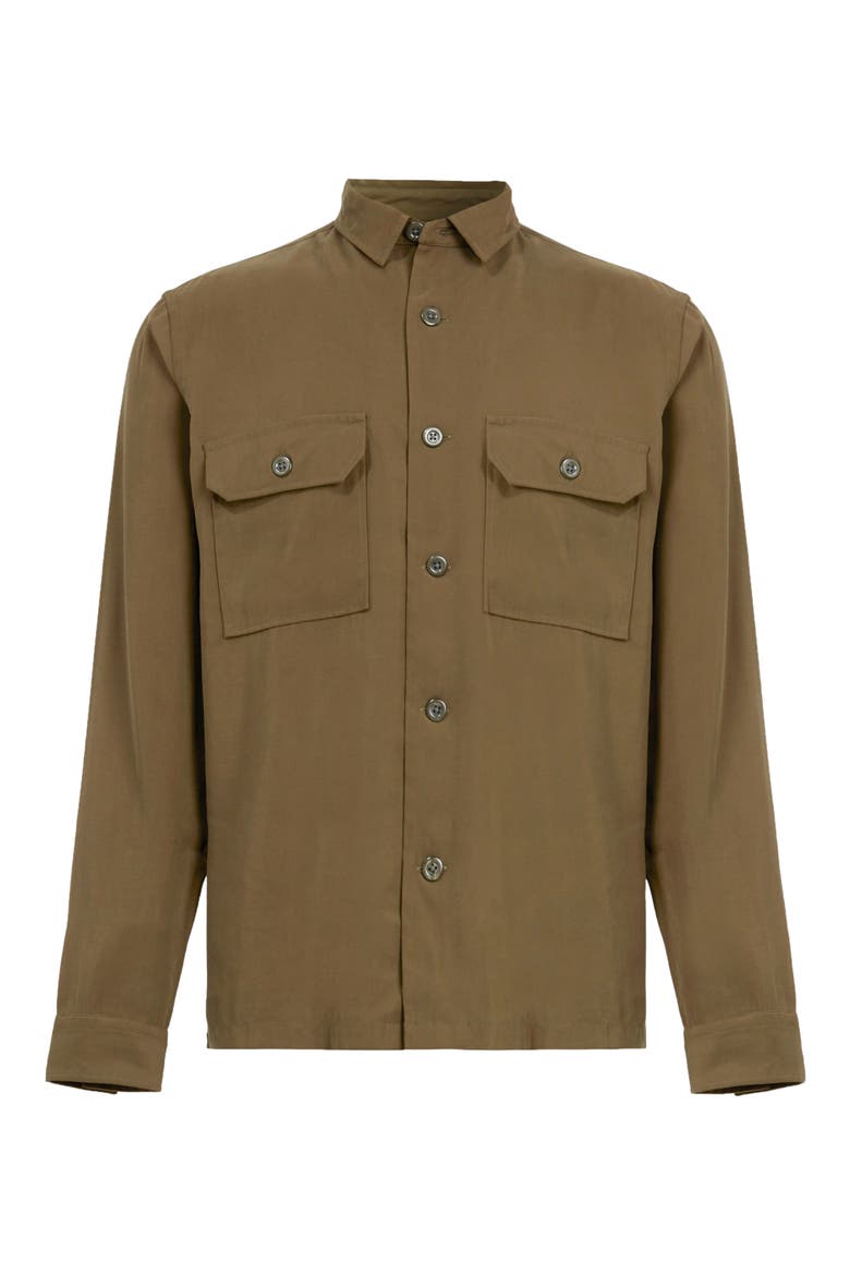 Brevet Button-Up Overshirt, Alternate, color, KHAKI GREEN