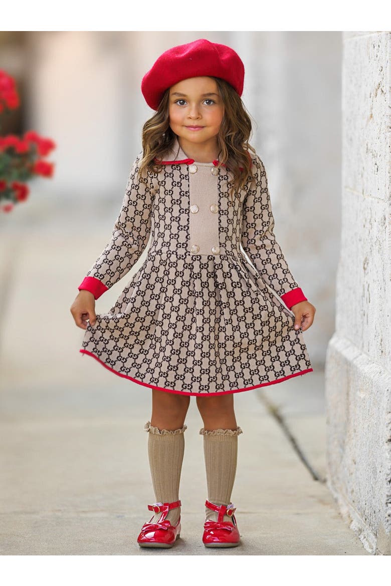 Fall Cute Festive Sweater Dress, Alternate, color, Beige