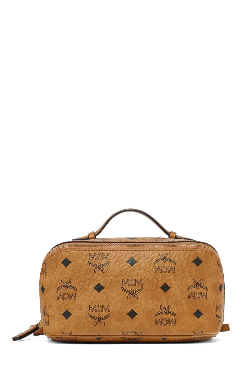 MCM Ottomar Toiletry Bag in Visetos, Alternate, color, 