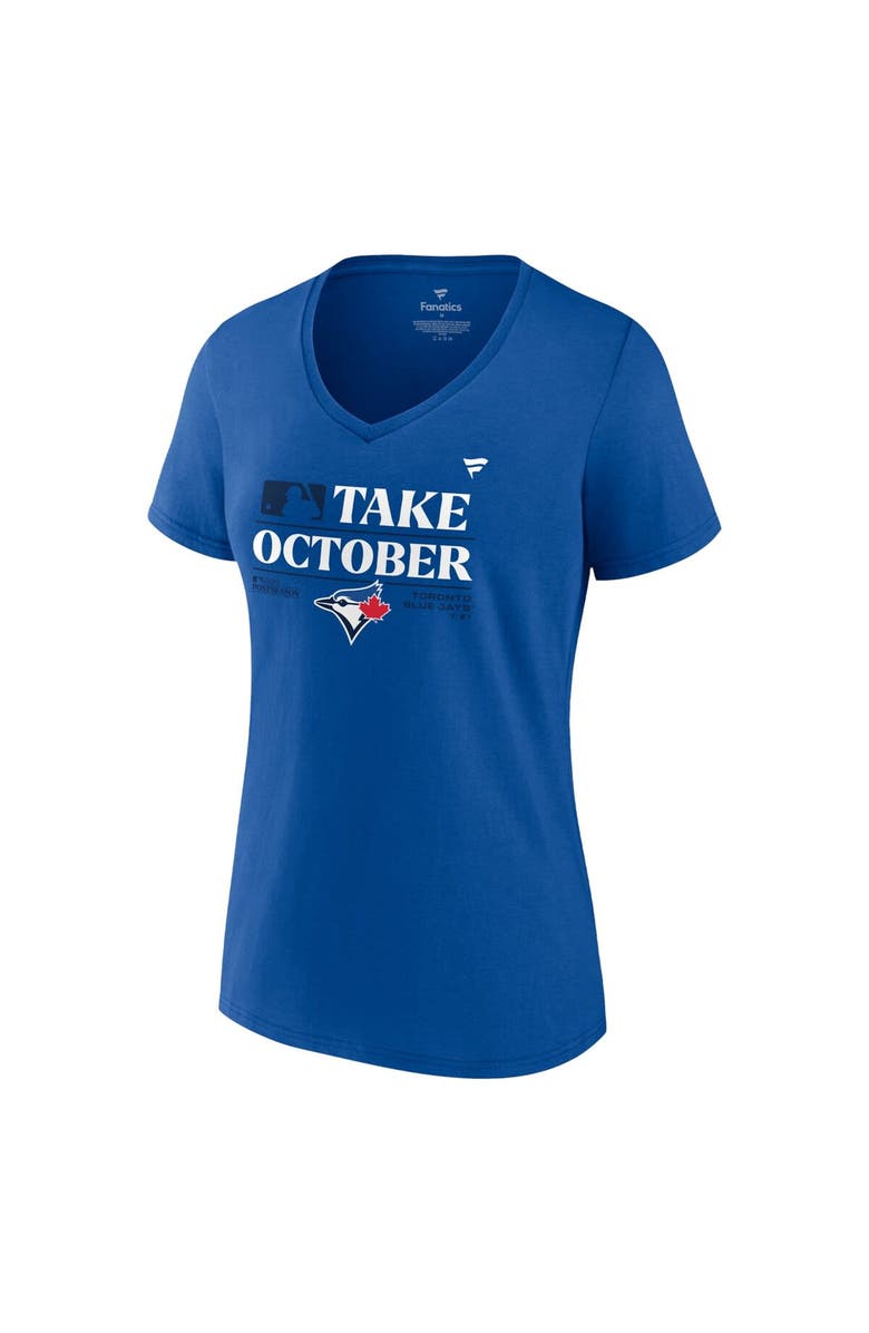 FANATICS Women's Fanatics Branded  Royal Toronto Blue Jays 2023 Postseason Locker Room V-Neck T-Shirt, Alternate, color, 