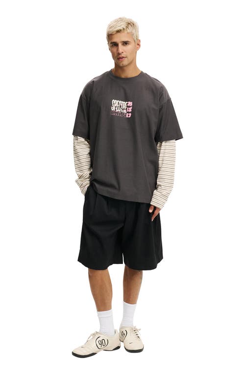 Cotton On Box Fit Graphic T-shirt In Black