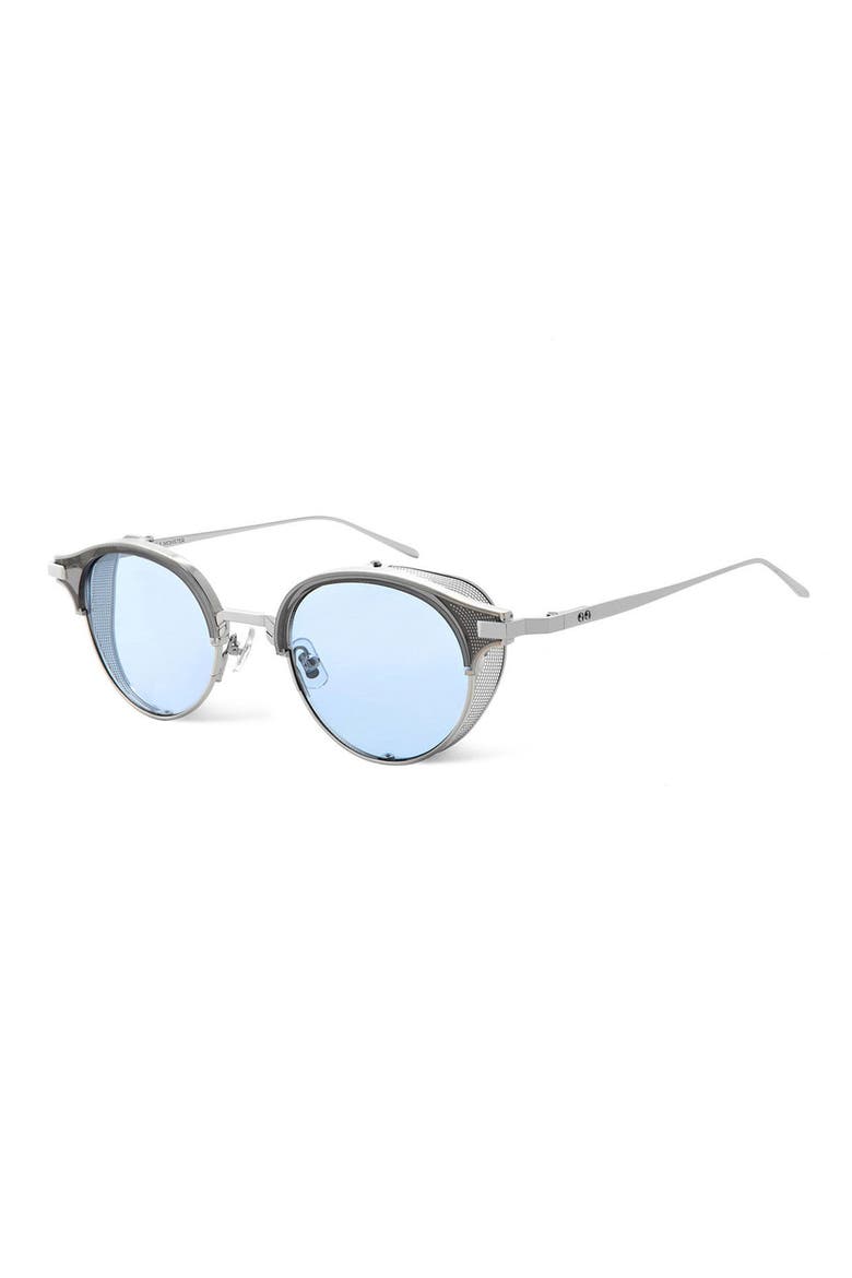 Double Erok 50mm Cat Eye Sunglasses, Alternate, color, SILVER/ BLUE