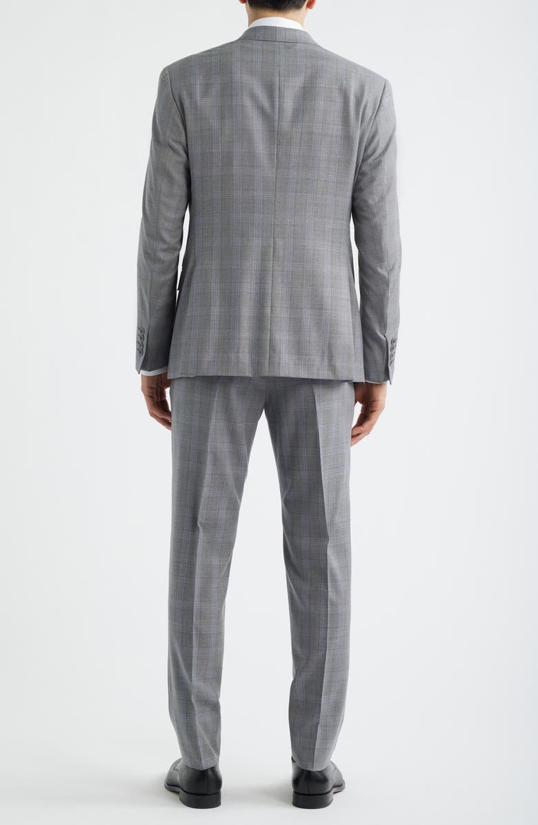 Emporio Armani Light Grey Plaid Virgin Wool Suit, Alternate, color, Solid Light/ Pastel Grey