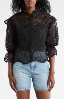 Forgotten Grace Victorian Lace Button-Up Shirt