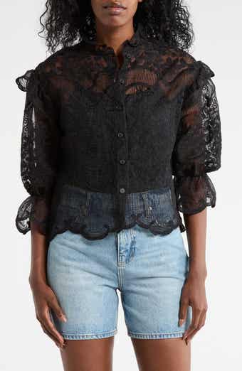 Forgotten Grace Victorian Lace Button-Up Shirt