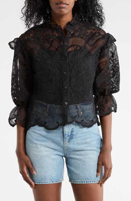 Forgotten Grace Victorian Lace Button-Up Shirt