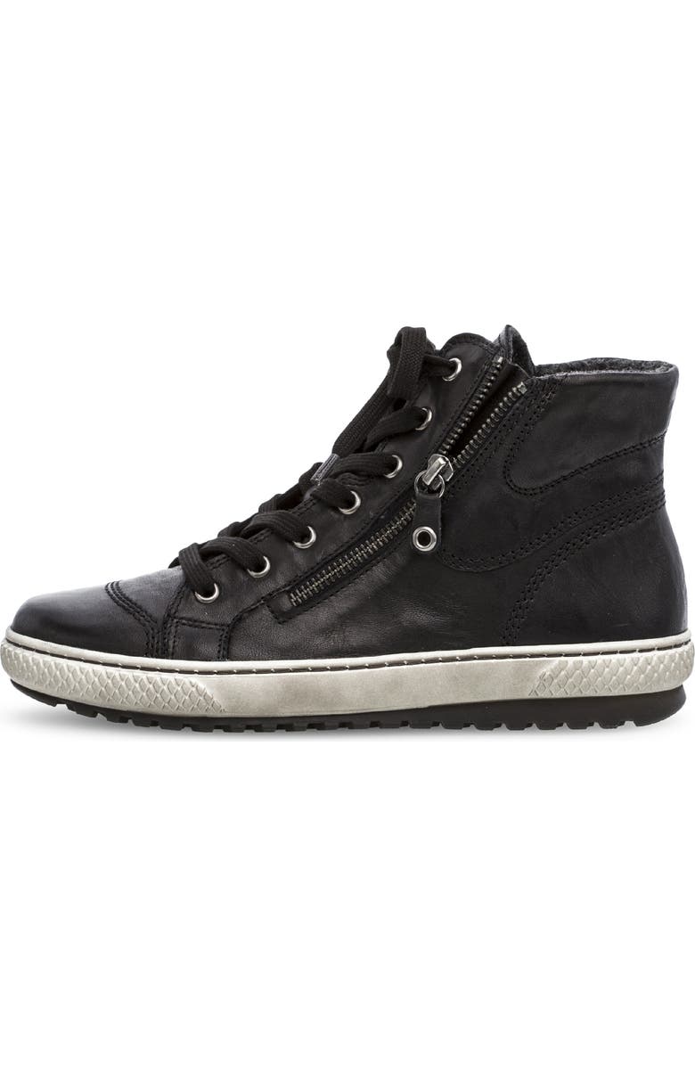 Gabor 73.754 Zip High Top Sneaker, Alternate, color, Black