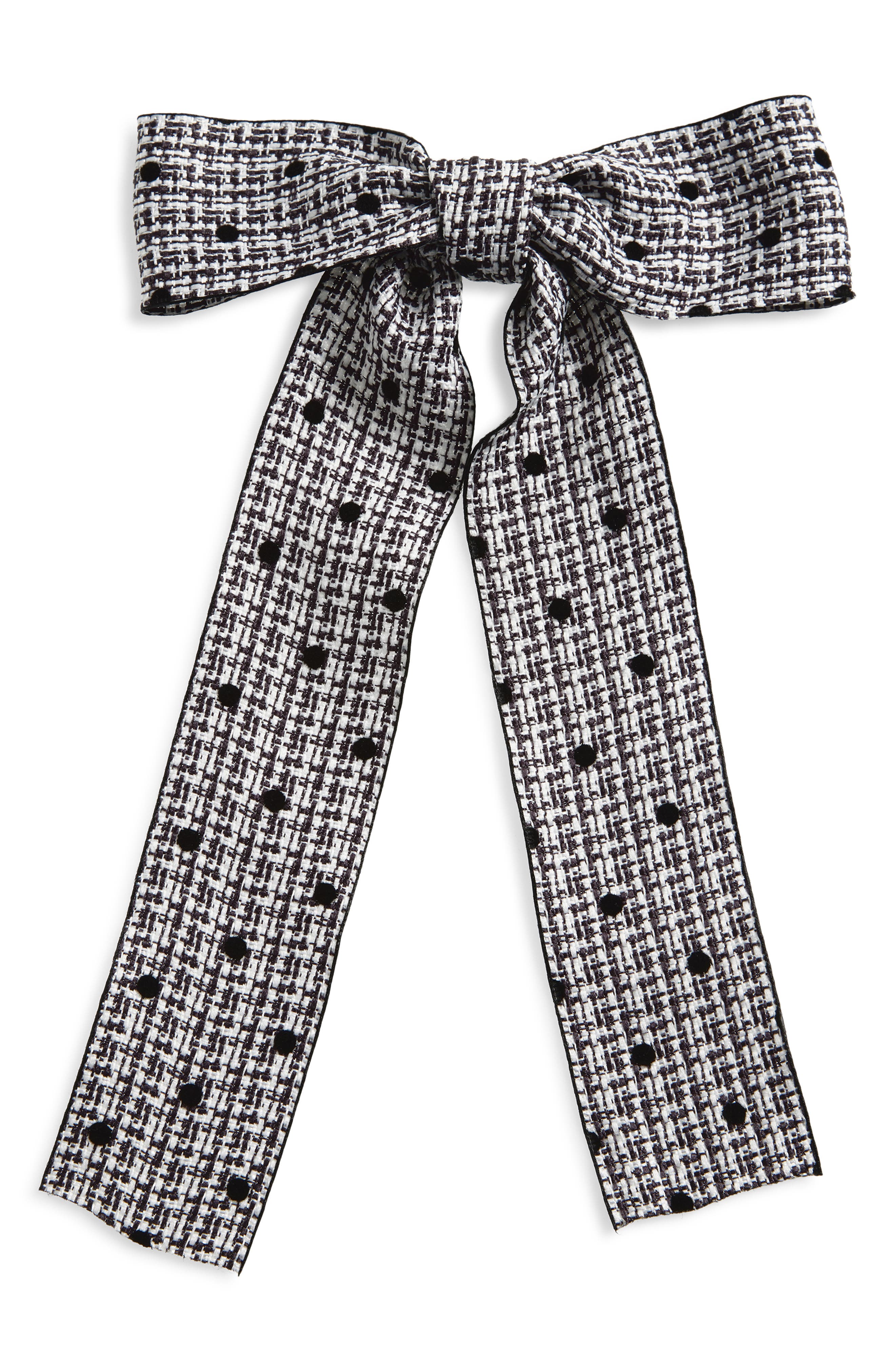 Tasha Dot Bow Barrette In Black