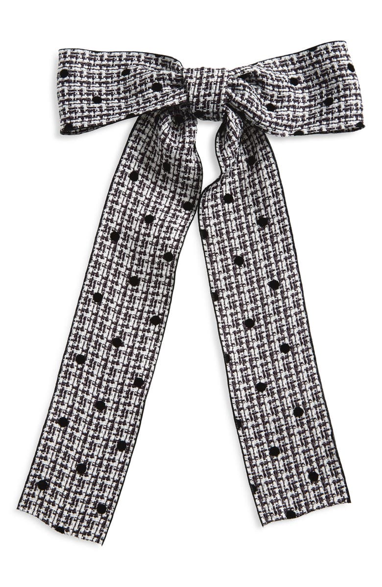 Tasha Dot Bow Barrette, Main, color, Black