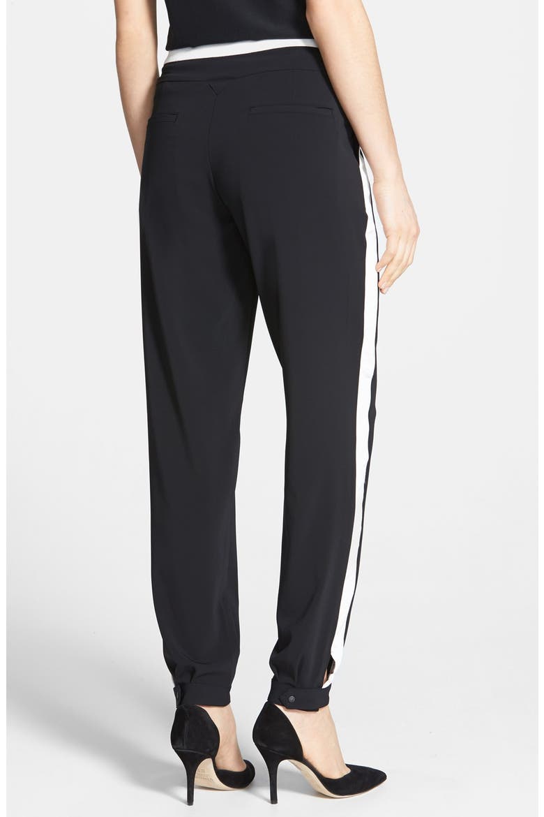 'Ludger' Tuxedo Stripe Track Pants, Alternate, color, BLACK