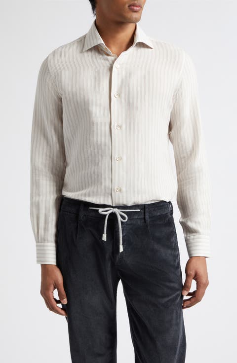 Dandy Stripe Button-Up Shirt