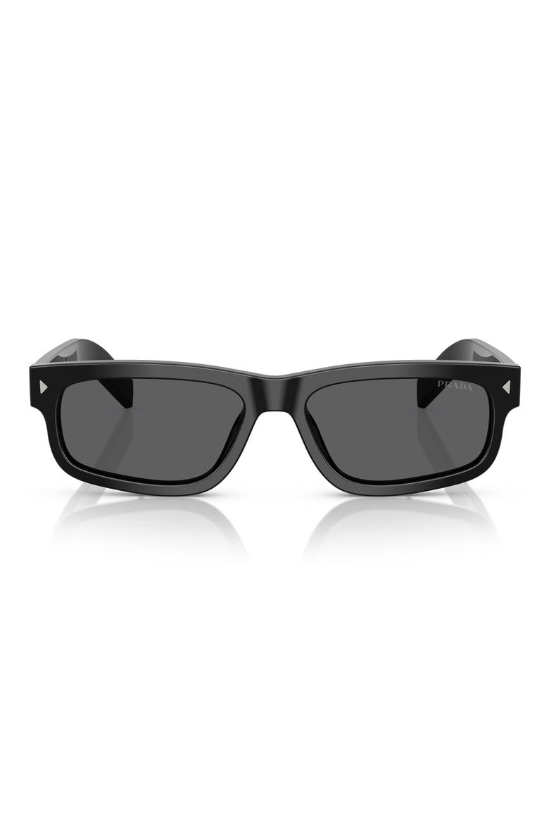 57mm Rectangular Sunglasses, Main, color, DARK GREY