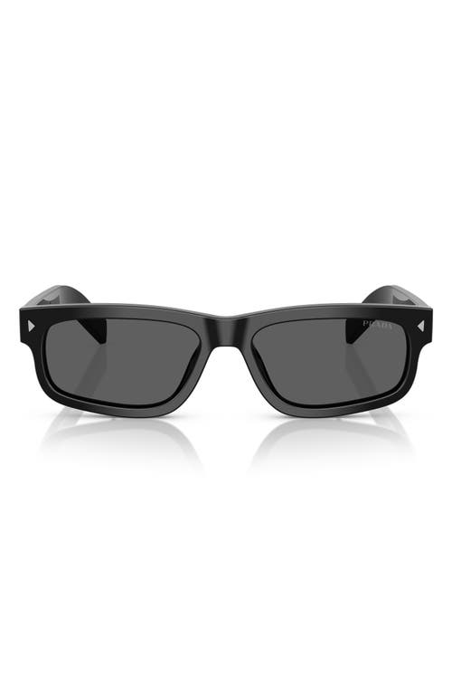 Prada 57mm Rectangular Sunglasses In Dark Grey
