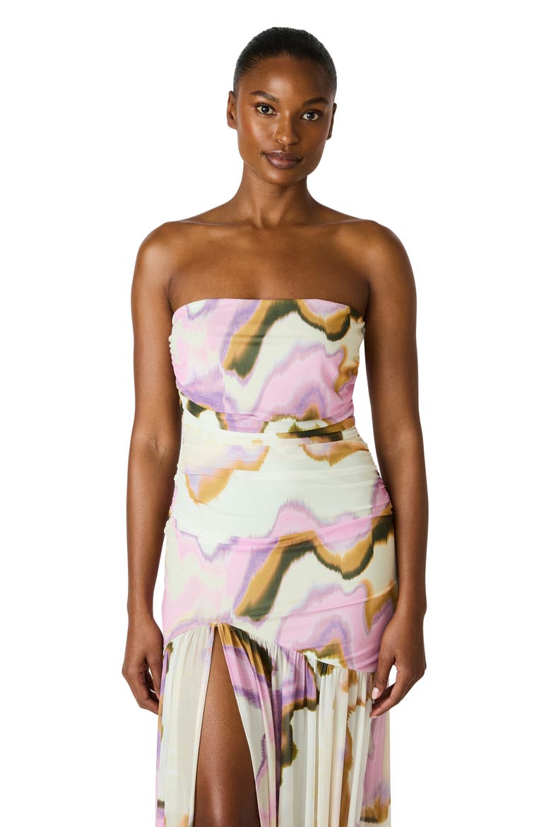 Kerrie Strapless Dress, Alternate, color, IVORY MULTI