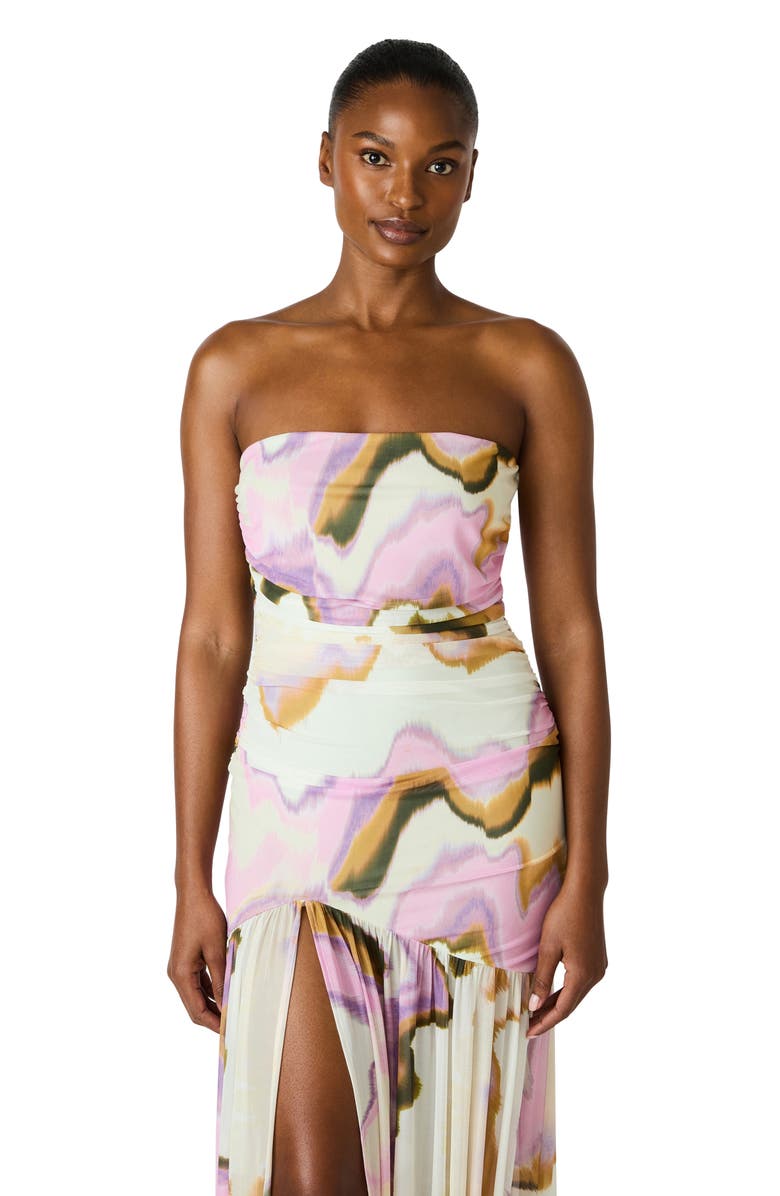Steve Madden Kerrie Strapless Dress, Alternate, color, Ivory Multi