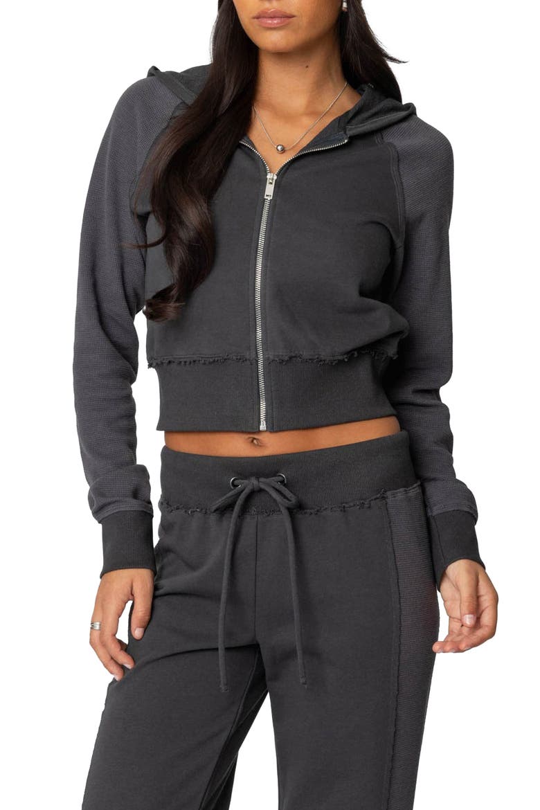 Chandler Crop Hoodie, Main, color, GRAY