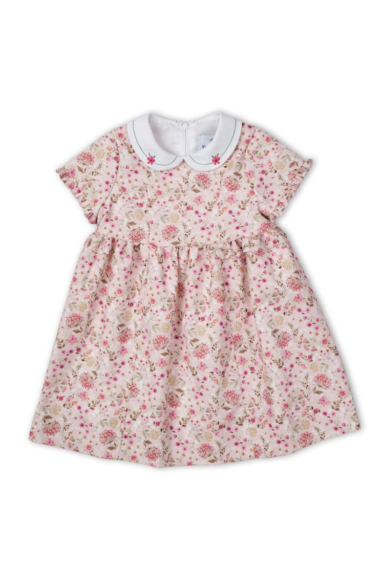Floral Dress With Embroidered Collar, Main, color, Ivory and Red Floral