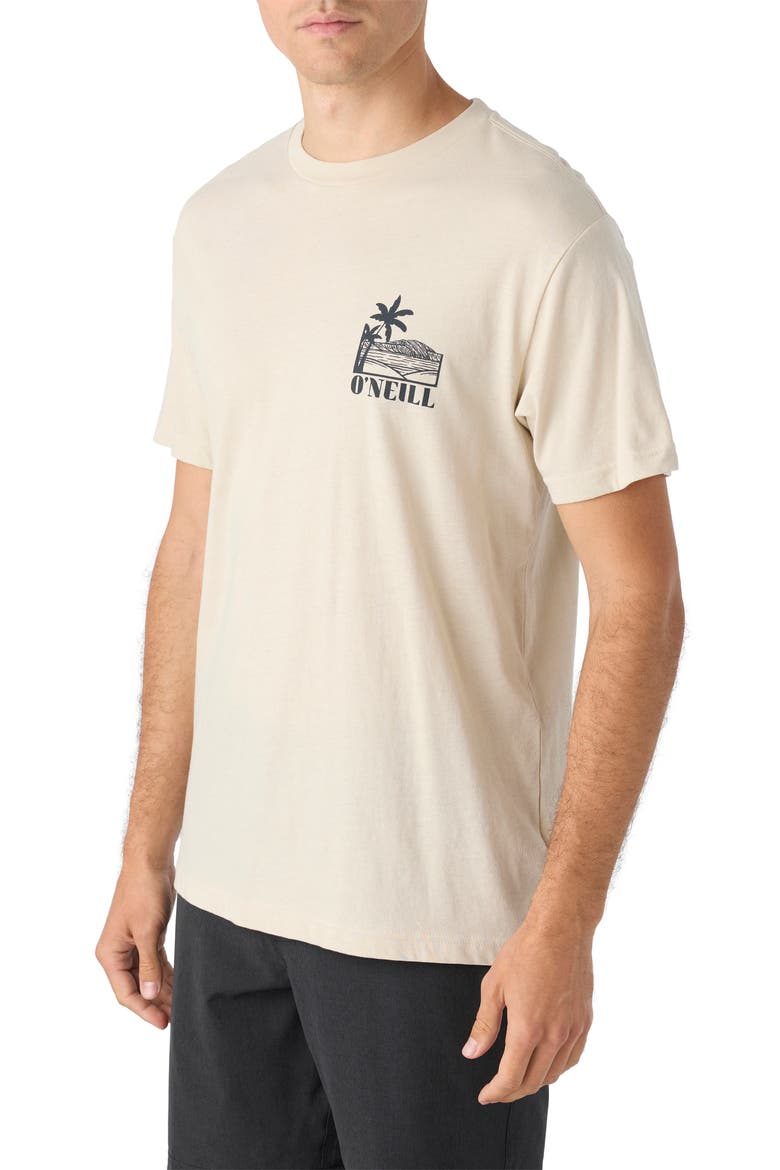 Sun Waves Cotton Graphic T-Shirt, Alternate, color, LIGHT KHAKI