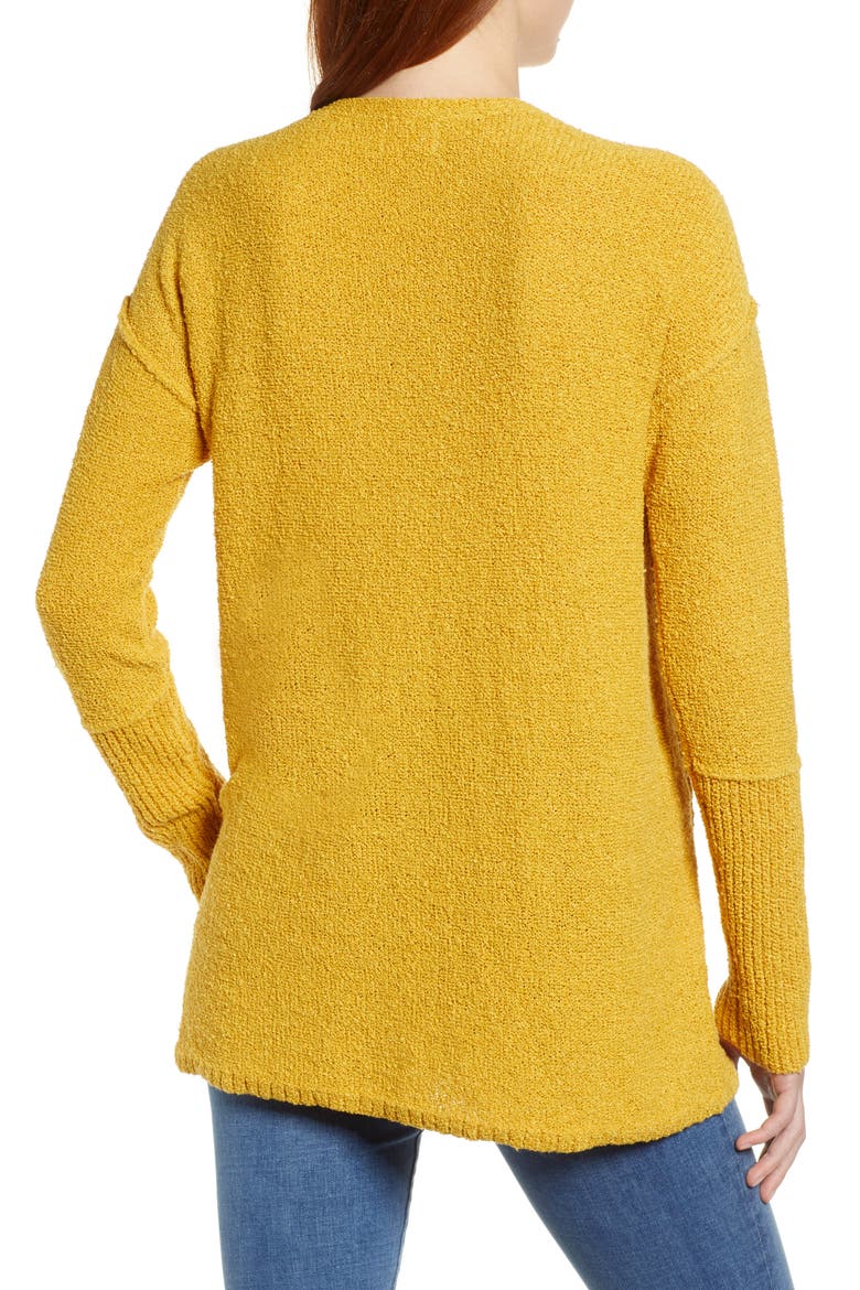 Bouclé Tunic Sweater, Alternate, color, YELLOW GOLD