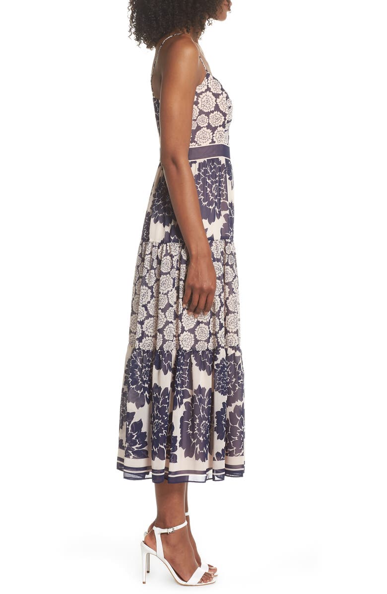 Eliza J Print Midi Dress, Alternate, color, 