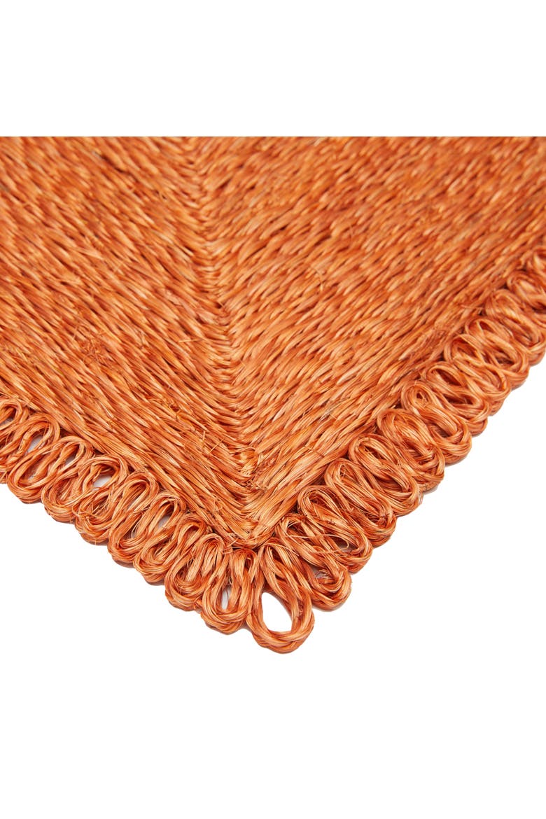 Loopy Square Place Mat - Set of 4, Alternate, color, Clementine 14"