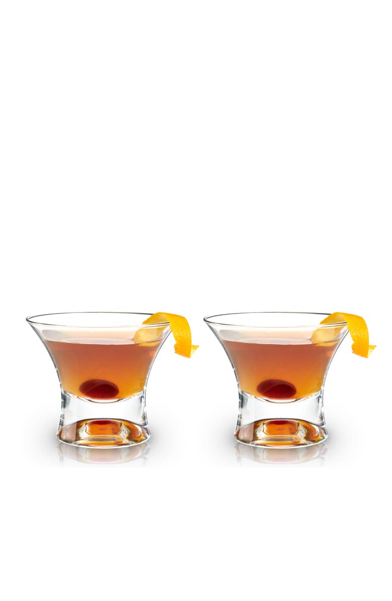 Viski Raye Crystal Stemless Manhattan Glasses Set of 2, Alternate, color, Clear