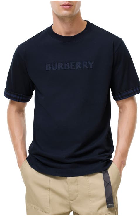Check Trim Cotton T-shirt