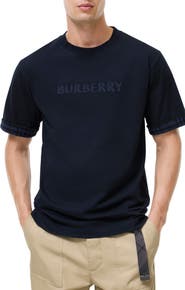 Burberry Check Trim Cotton T-shirt