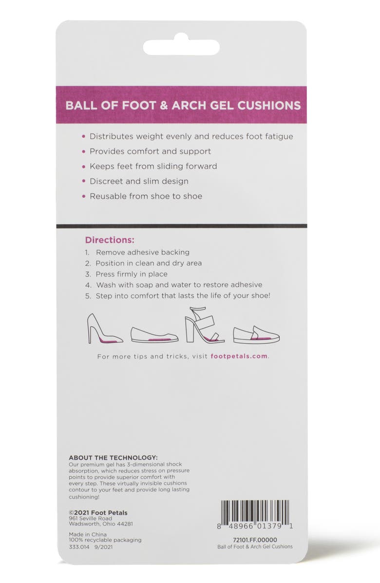 Foot Petals Gel Ball-of-Foot & Arch Cushions, Alternate, color, Gel