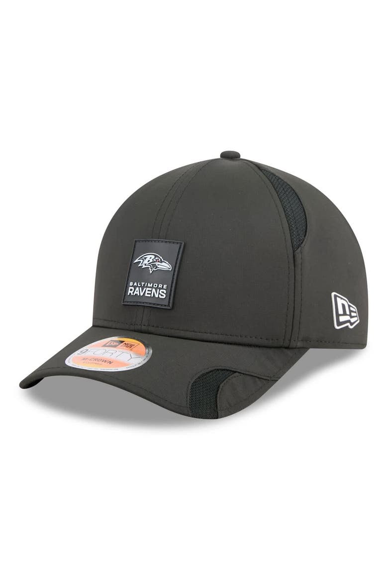 Men's New Era Black Baltimore Ravens 2025 Sideline  M-Crown 9FORTY Adjustable Hat, Main, color, Black
