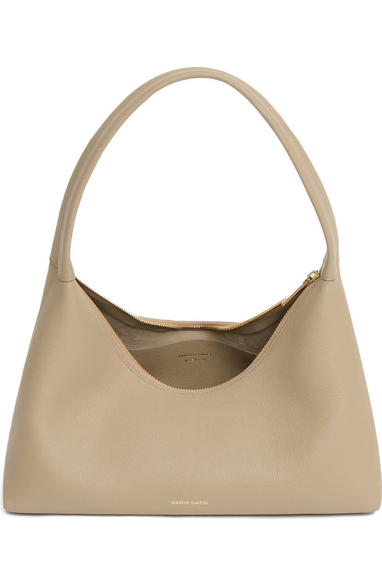 Mansur Gavriel Candy Baguette Leather Shoulder Bag, Main, color, Warm Grey