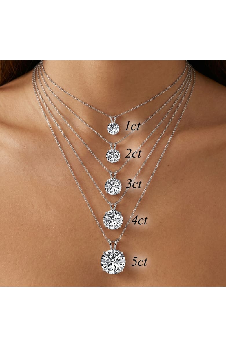 Bliss Diamond 1 - 5 Ct Round Diamond 4-Prong Pendant 14k Gold Necklace Lab Grown, Alternate, color, Yellow Gold - 1Ct