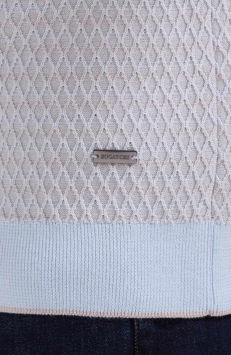 Bugatchi Short Sleeve Cardigan, Alternate, color, Hazy Blue