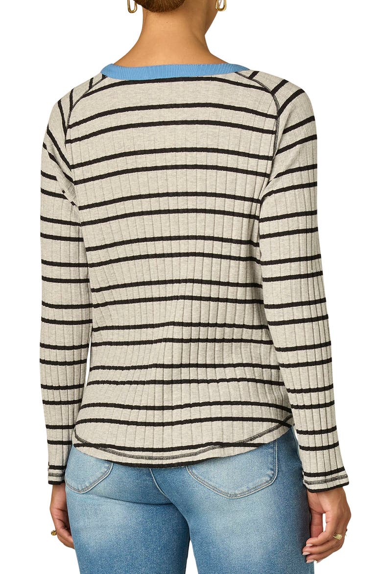 Stripe Rib Top, Alternate, color, HEATHER GREY/ PACIFIC BLUE