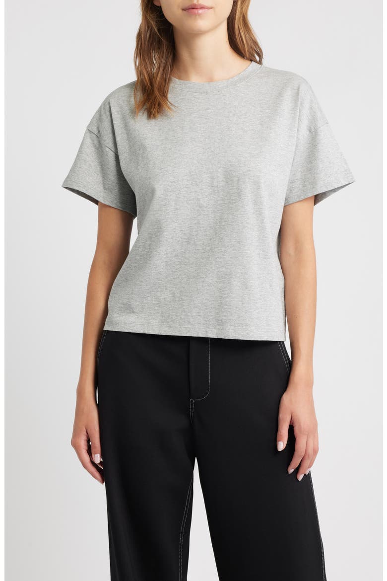 Kelley Boxy Cotton Jersey T-Shirt, Main, color, HEATHER GREY