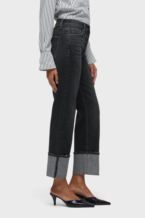Hudson Jeans Remi High-rise Ankle W/ Wide Cuff In Black
