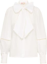 Maison Common Cotton Poplin Blouse With Macrame Details